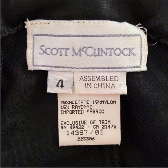 Vintage Scott McClintock Black Velvet Off the Shoulder Dress 4 - Picture 16 of 17